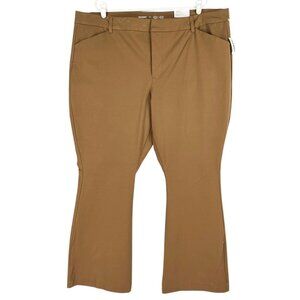 Old Navy High-Rise Pixie Flare Pants Women's Plus Size 24 Stretch Brown NWT